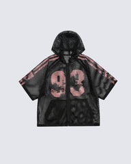 Retro Mesh Varsity Hoodie Tee – 90s Sports Street Style