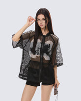 Retro Mesh Varsity Hoodie Tee – 90s Sports Street Style