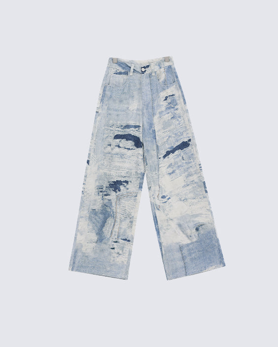 High Street Tie-Dye Wide-Leg Jeans