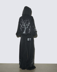 'Dark Hand-Drawn' Gothic Embroidered Zip Hoodie&Sweatpant