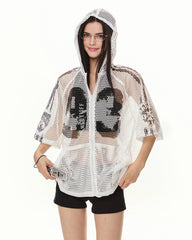 Retro Mesh Varsity Hoodie Tee – 90s Sports Street Style